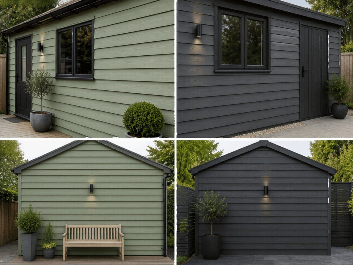 PVC cladding in green and anthracite grey