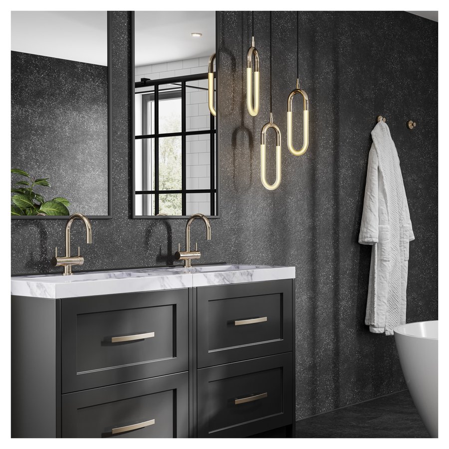 Multipanel Black Mineral bathroom wall panels, Pure Collection
