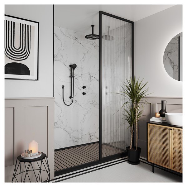 Multipanel marble-effect bathroom wall panels, Pure Collection